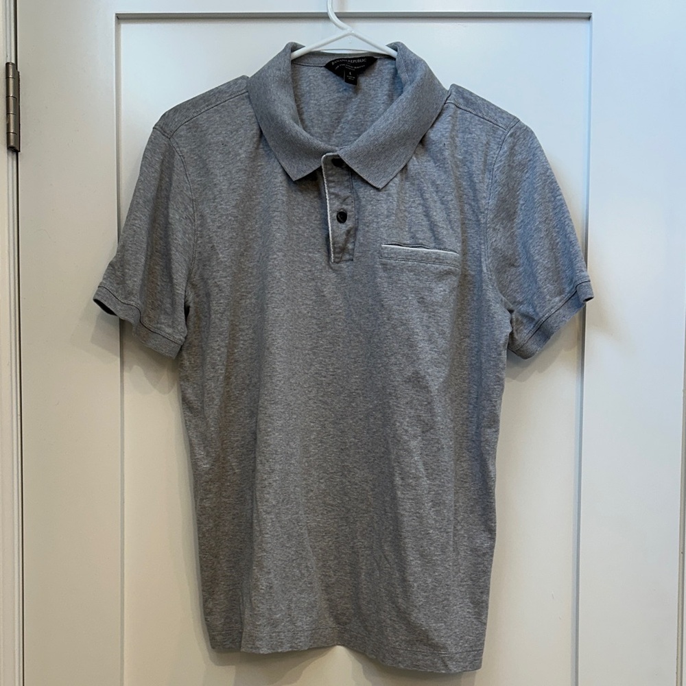 Banana Republic Heather Gray Polo Shirt